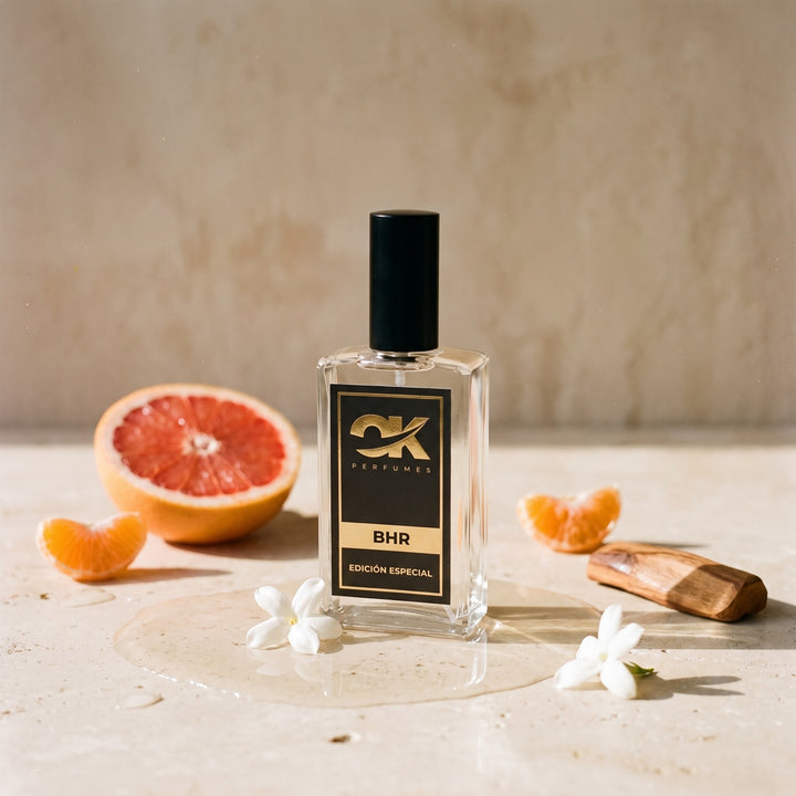 Perfume BHR Edición Especial con pomelo, mandarina, jazmín y sándalo