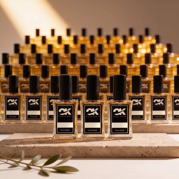 Mega Pack Top Ventas Masculinos - perfumes de equivalencia sobre travertino