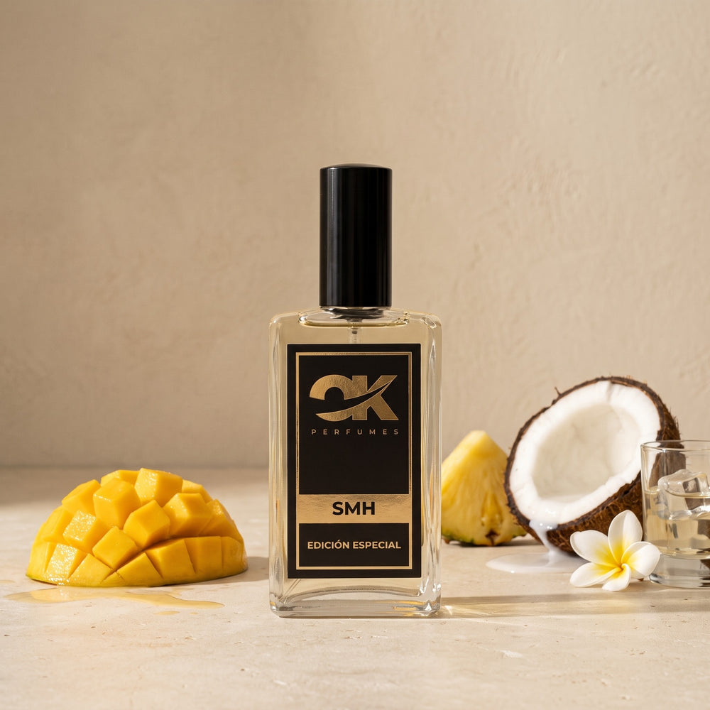 Perfume SMH Edición Especial con mango, piña, coco y flor de frangipani
